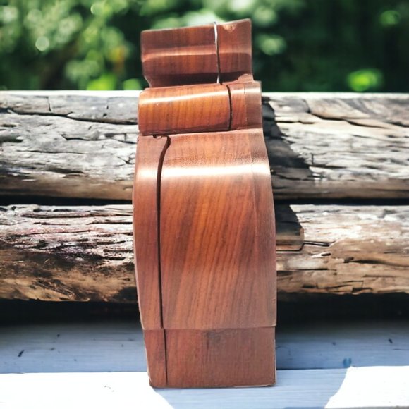 Wood Puzzle Box Elephant & Calf Handmade Secret Lock Jewelry Box Keepsake decor - Picture 2 of 11